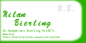 milan bierling business card